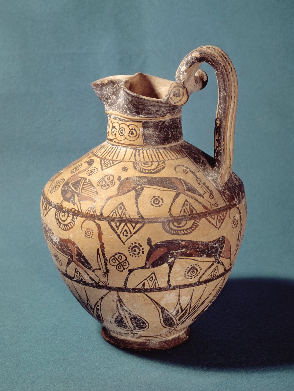 Rhodische stijl oinochoe (keramiek) door Greek