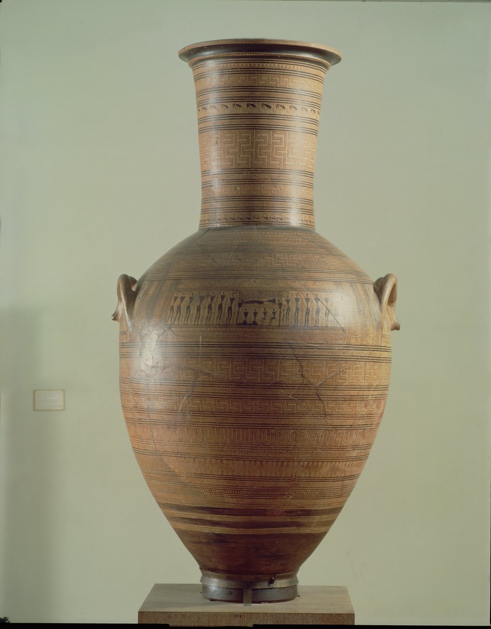 De Dipylon Amphora, grafurn in de geometrische stijl uit de Kerameikos Necropolis, Athene, ca. 750 v.Chr. door Greek