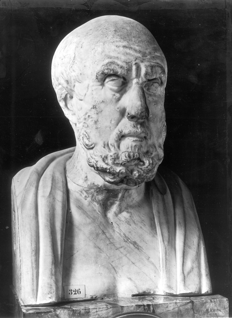 Buste van Hippocrates (ca. 460-ca. 377 v.Chr.) door Greek