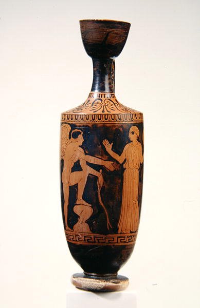 Lekythos, ca. 425-400 v.Chr. (keramiek) door Greek