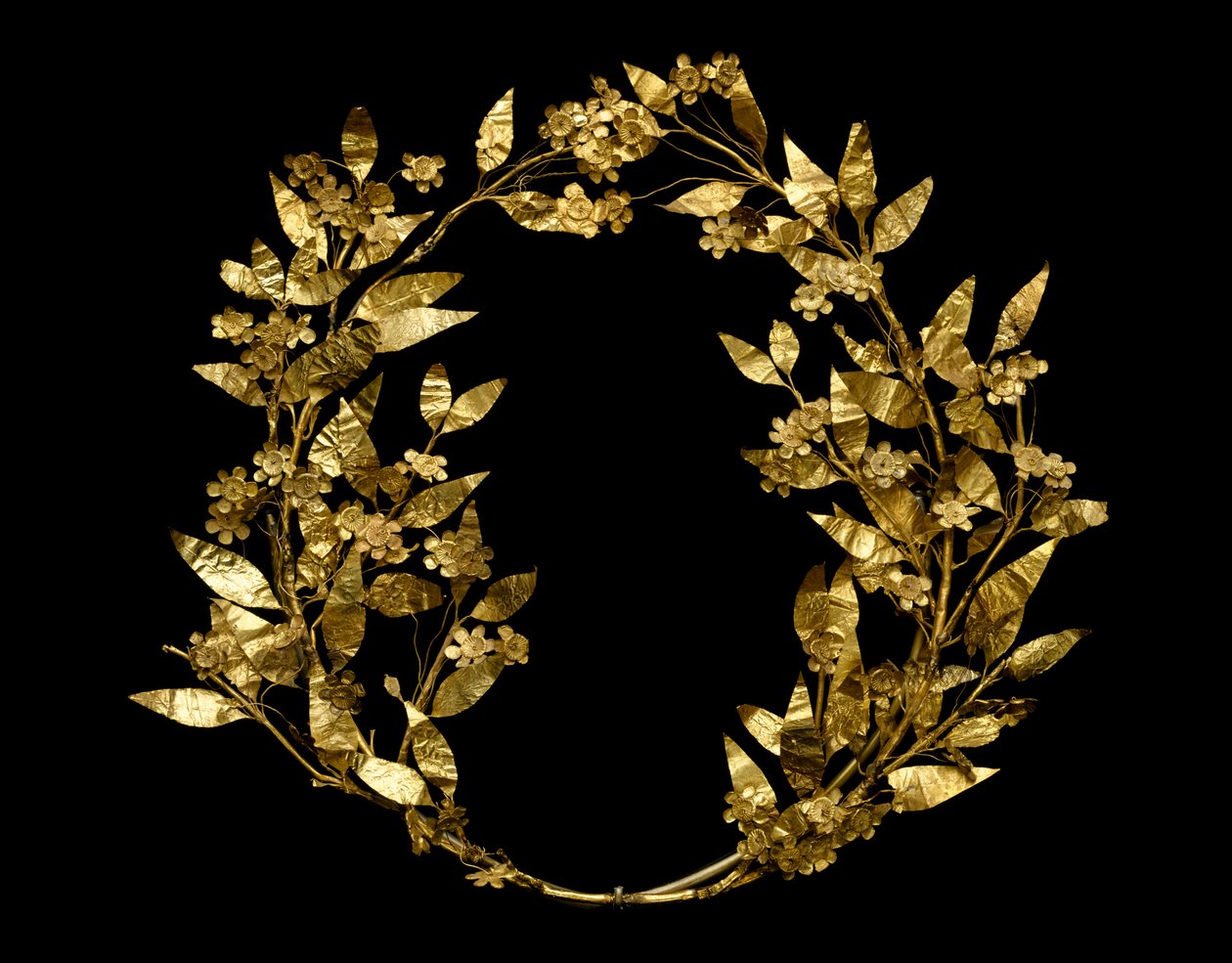 Myrtenkrans, uit Peloponnesus, 330-250 v.Chr. (goud) door Greek School