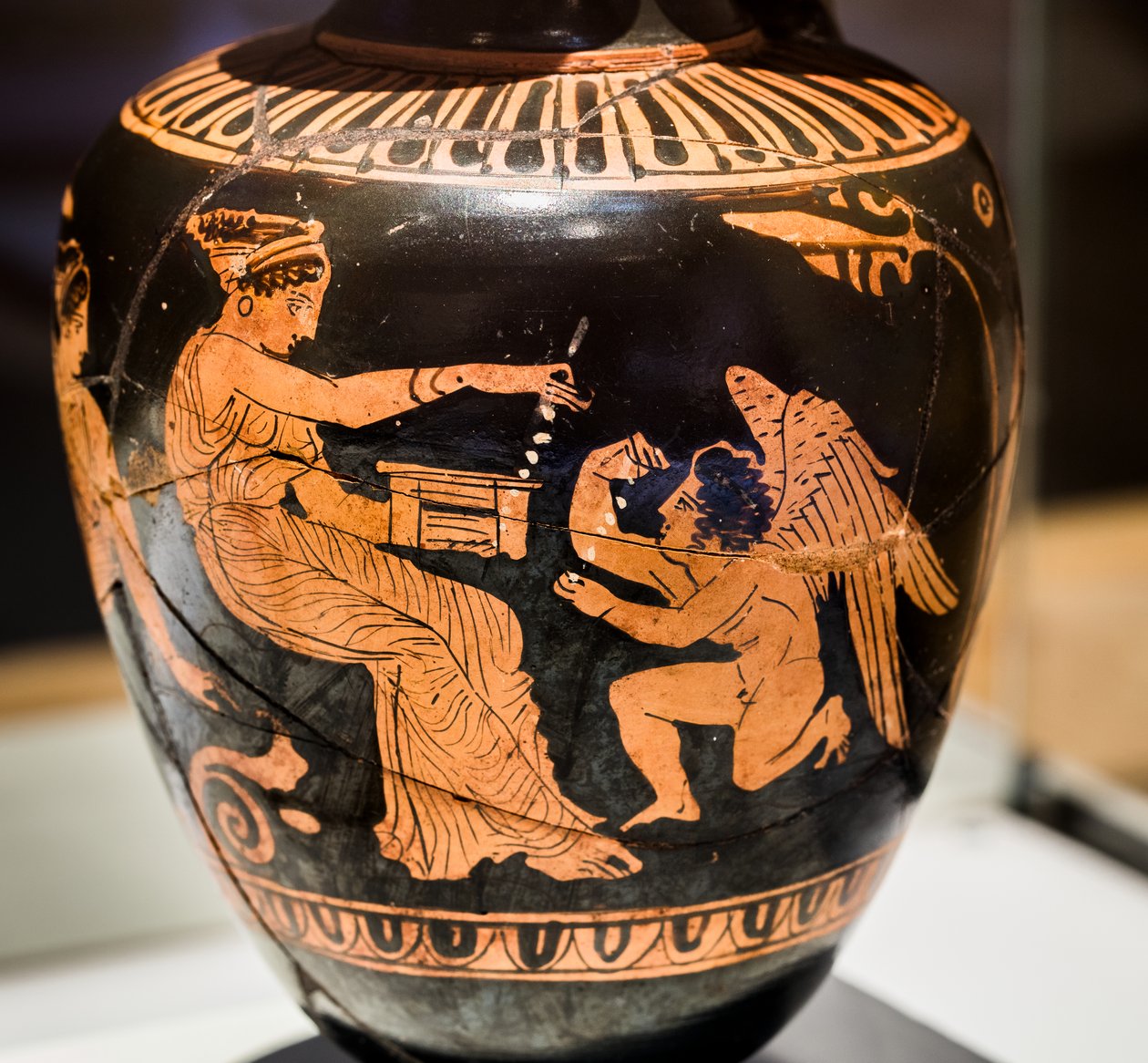 Attische roodfigurige oenochoe (Terracotta) door Greek School