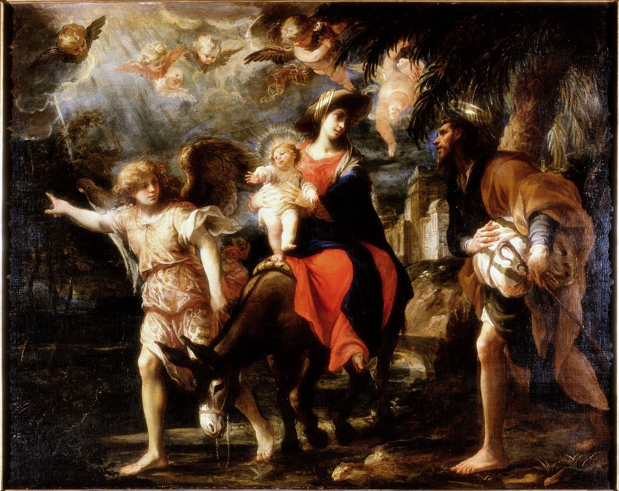 De vlucht naar Egypte, c.1680-1700 door Gregorio De Ferrari
