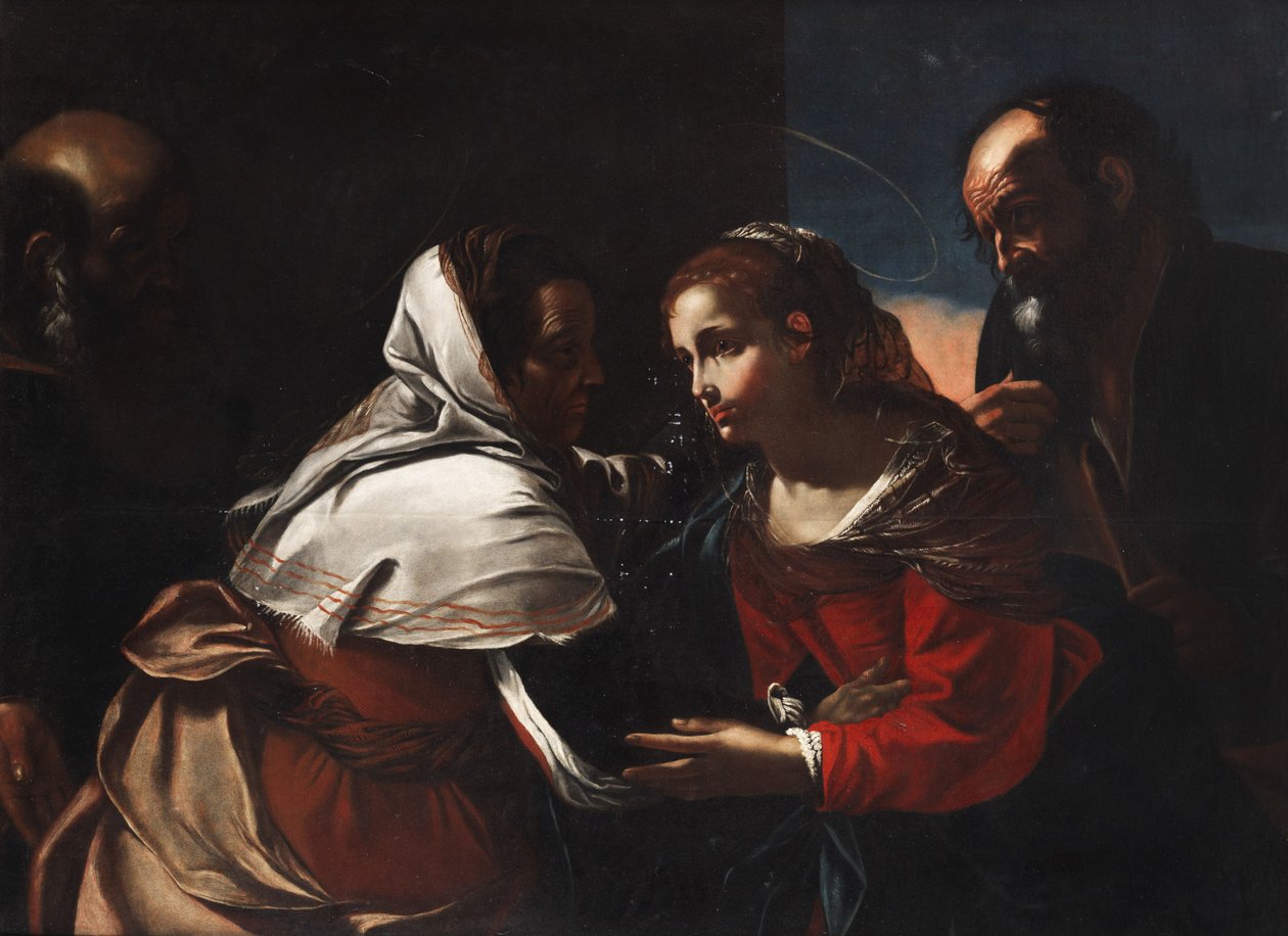Maria en Jozef op bezoek bij Elisabeth en Zacharias door Gregorio Preti