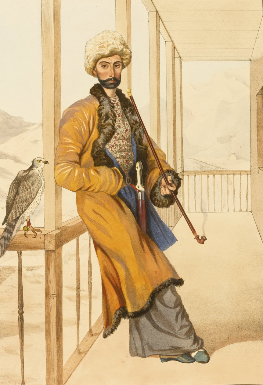 Kaukasische traditionele kleding, 1840s door Grigori Grigorevich Gagarin