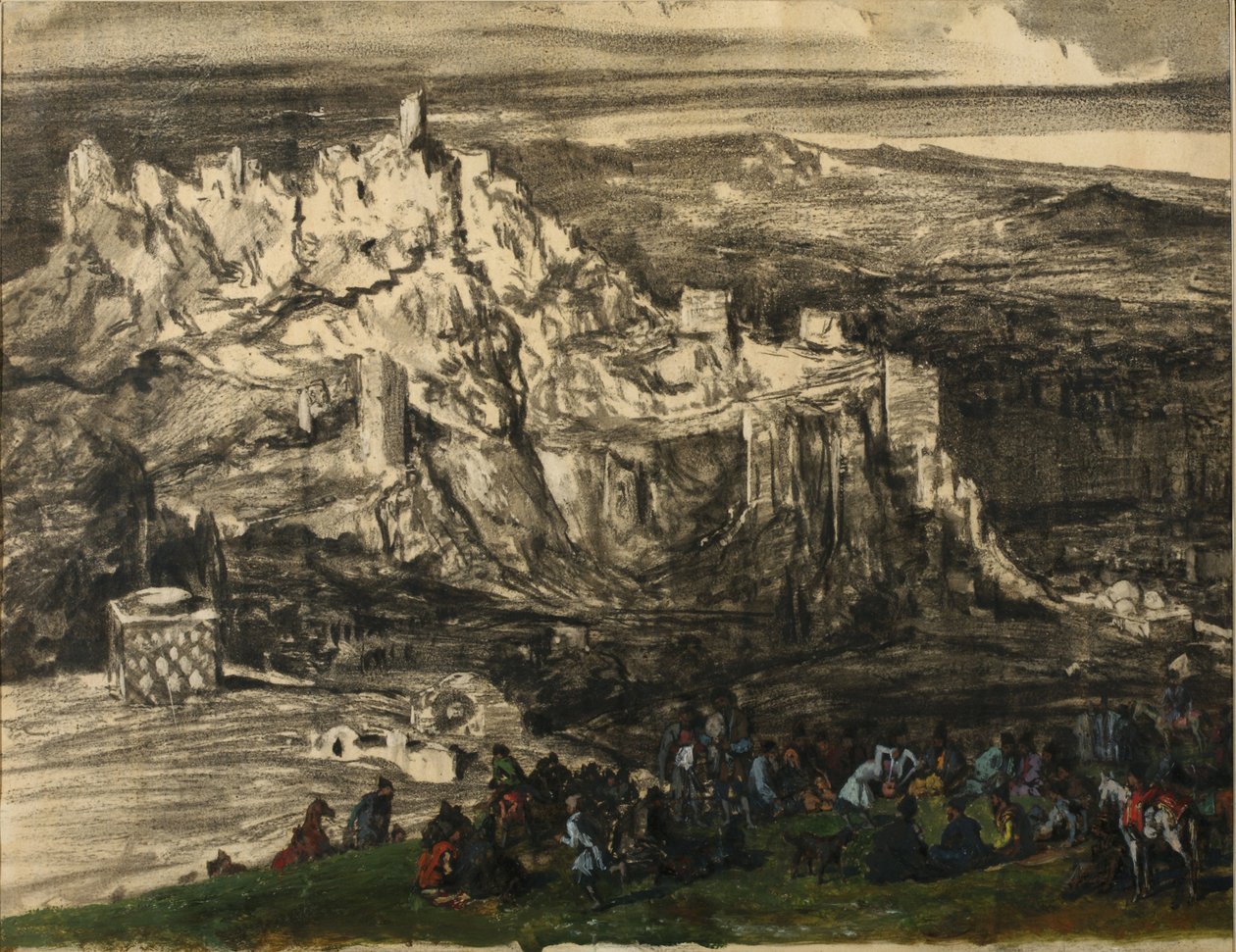 Uitzicht op Tiflis, 1840s door Grigori Grigorevich Gagarin