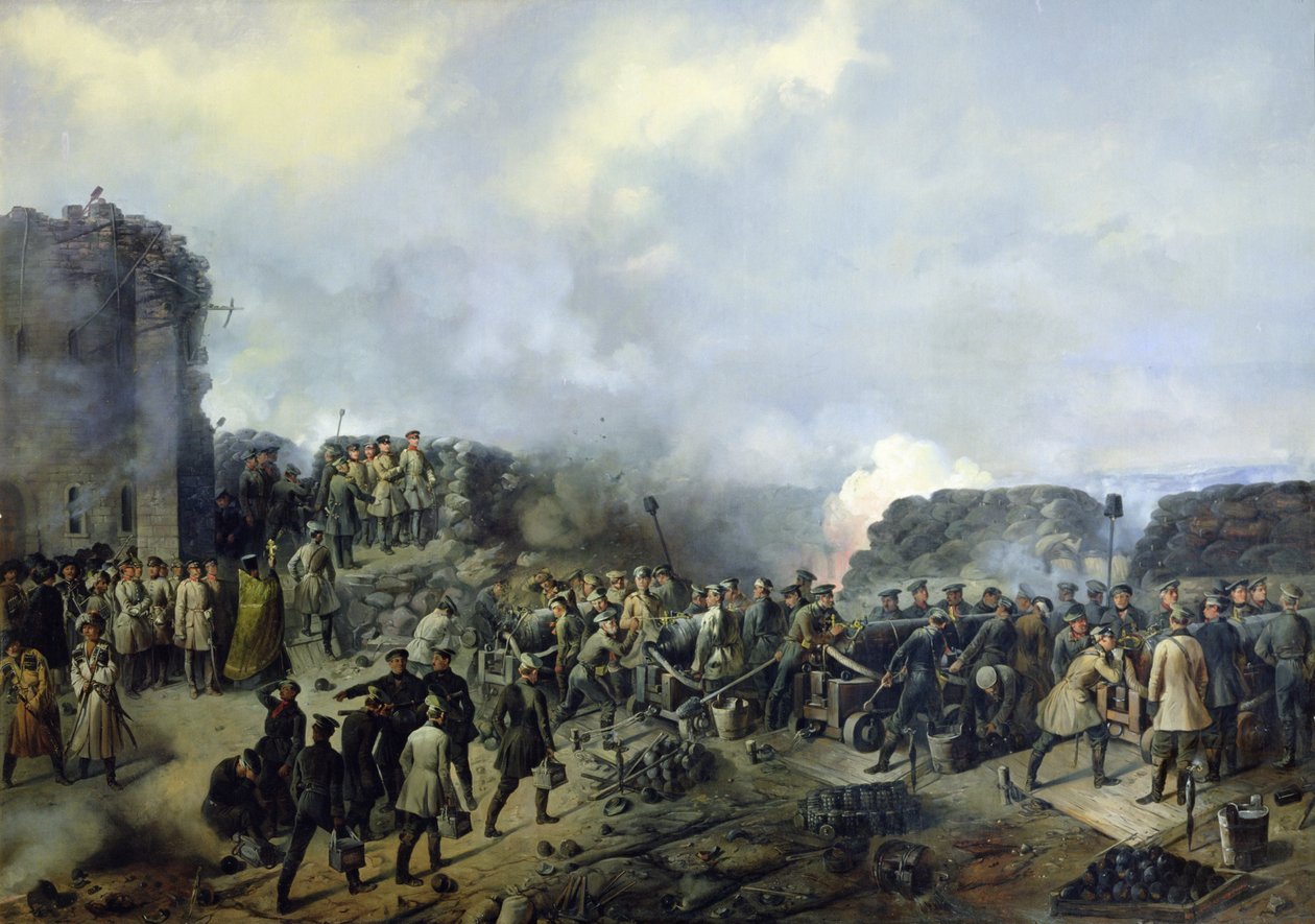 De Frans-Russische Slag bij Malakhov Kurgan in 1855, 1856 door Grigory Shukayev