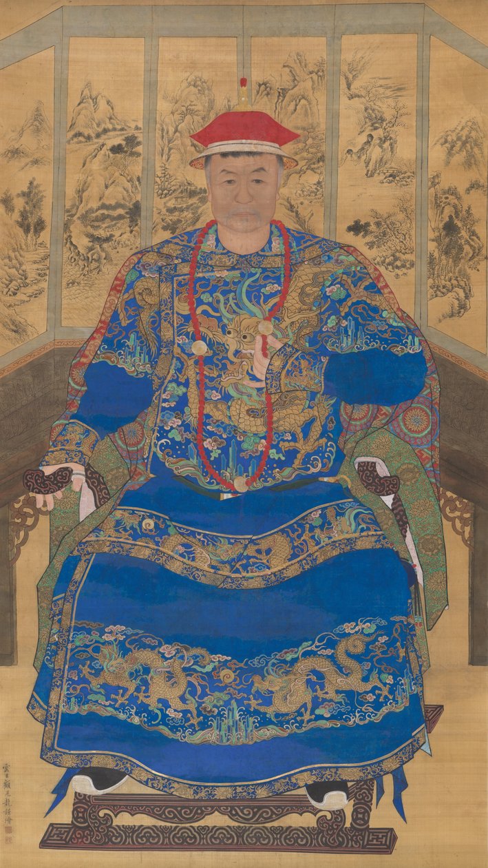 Portret van een Manchu prins door Gu Jianlong