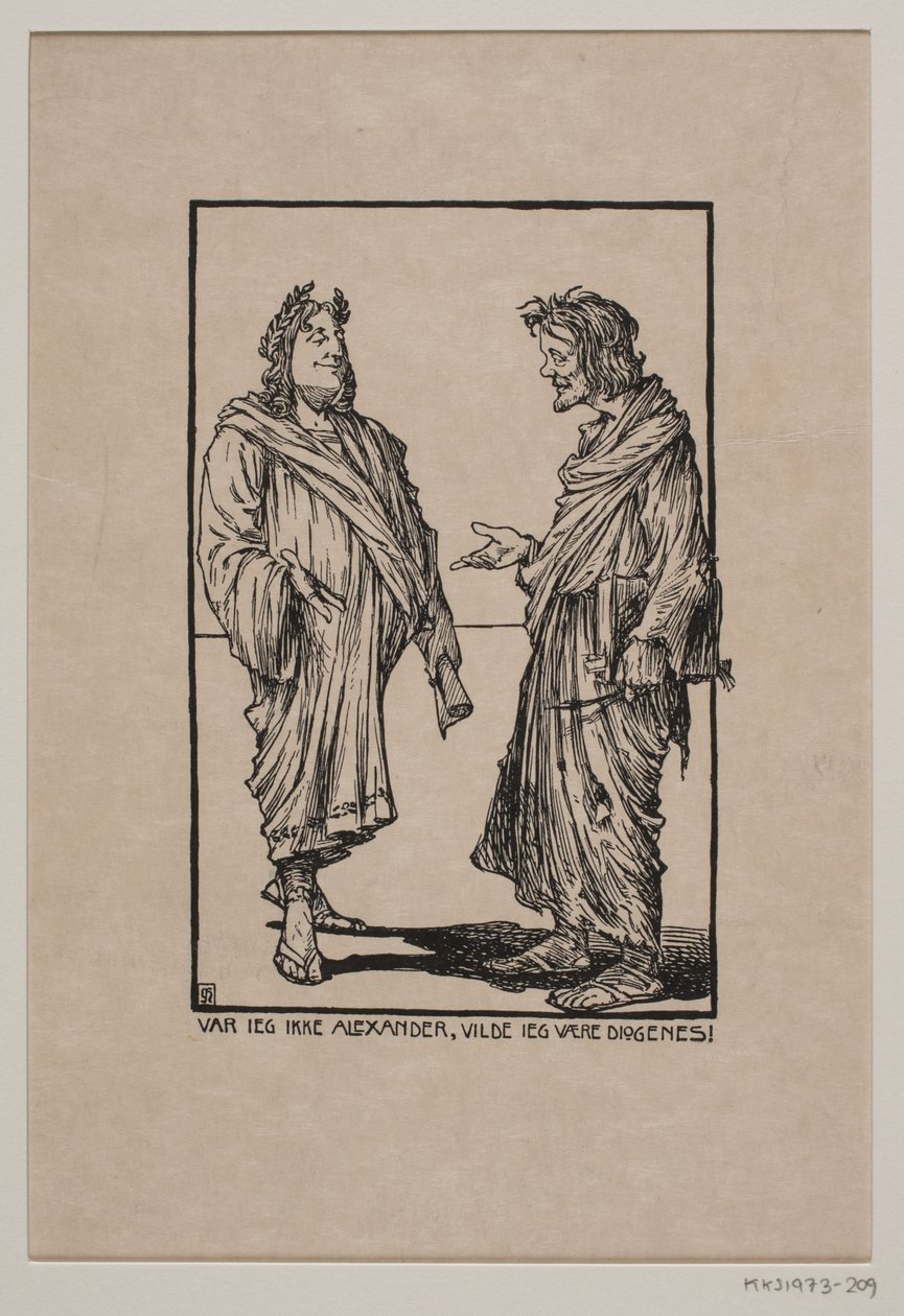 Alexander en Diogenes door Gudmund Hentze