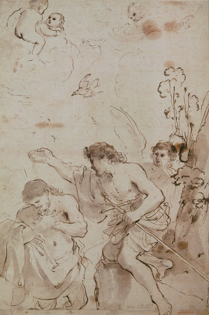 Doop van Christus door Giovanni Francesco Barbieri