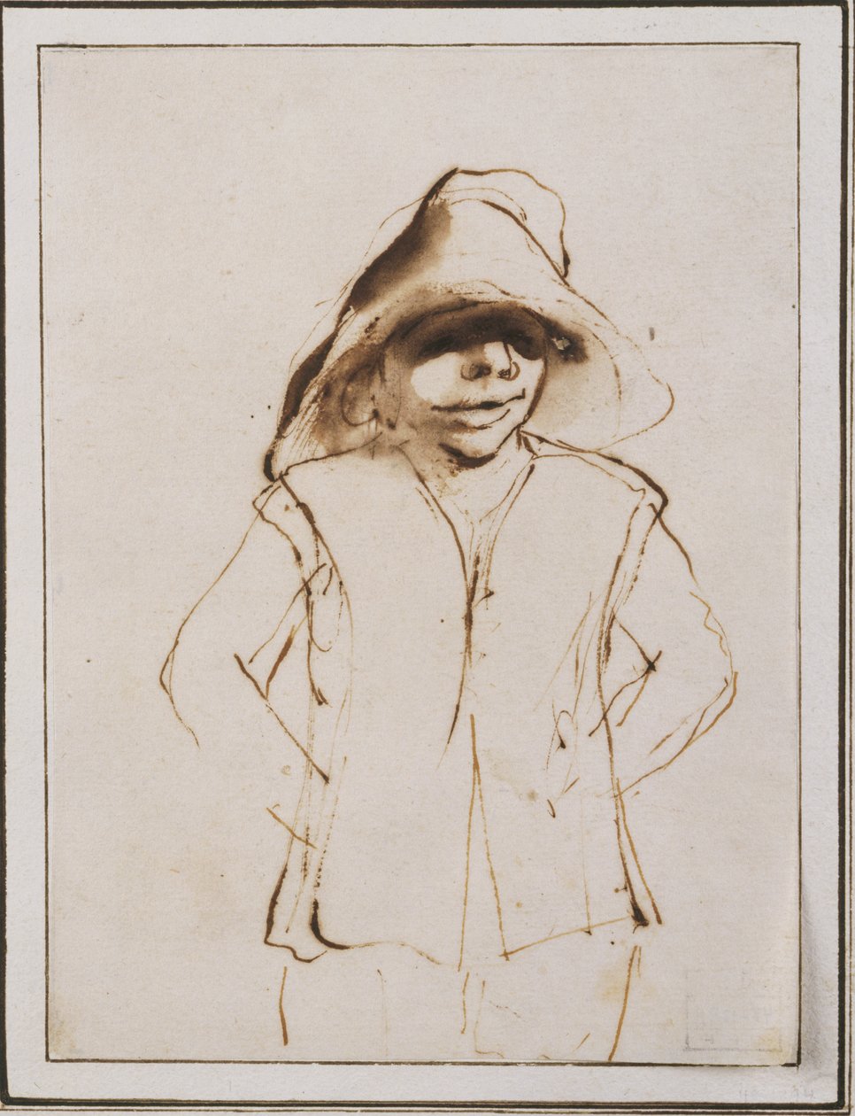 Jongen met een grote hoed door Guercino