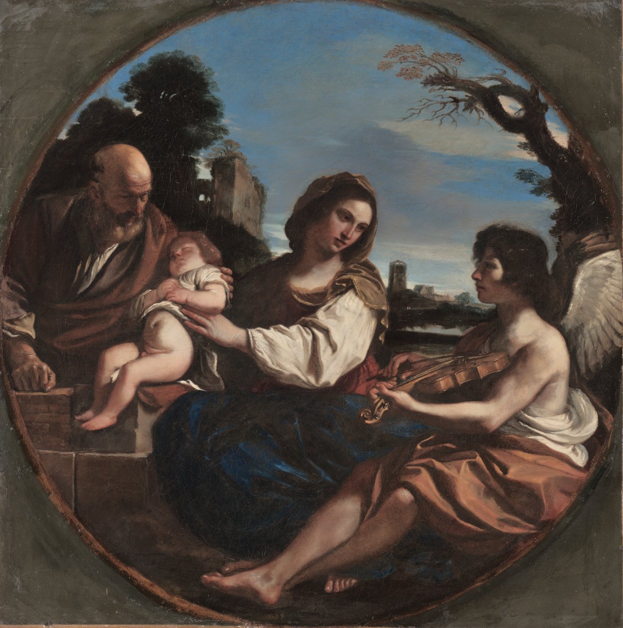 Rust tijdens de vlucht naar Egypte door Guercino (1591 1666)