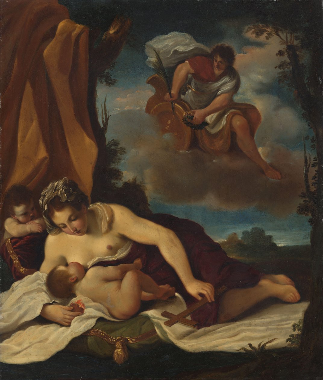 Caritas door Guercino (copy after)