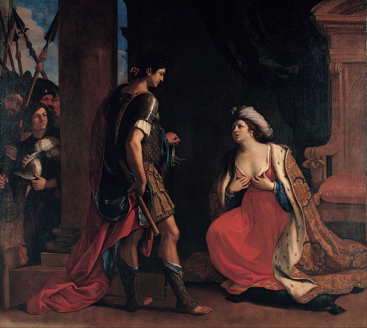 Cleopatra en Octavianus door Guercino