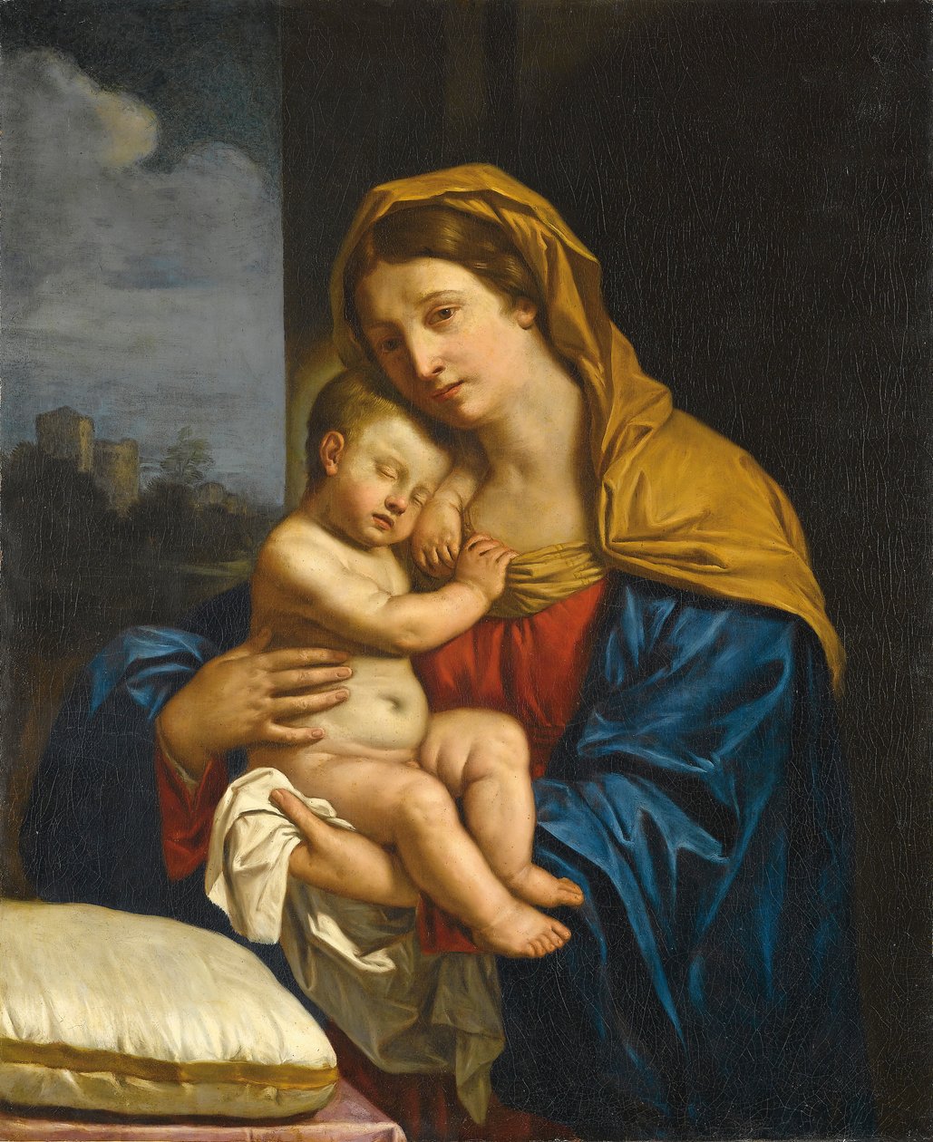 Madonna en kind door Guercino