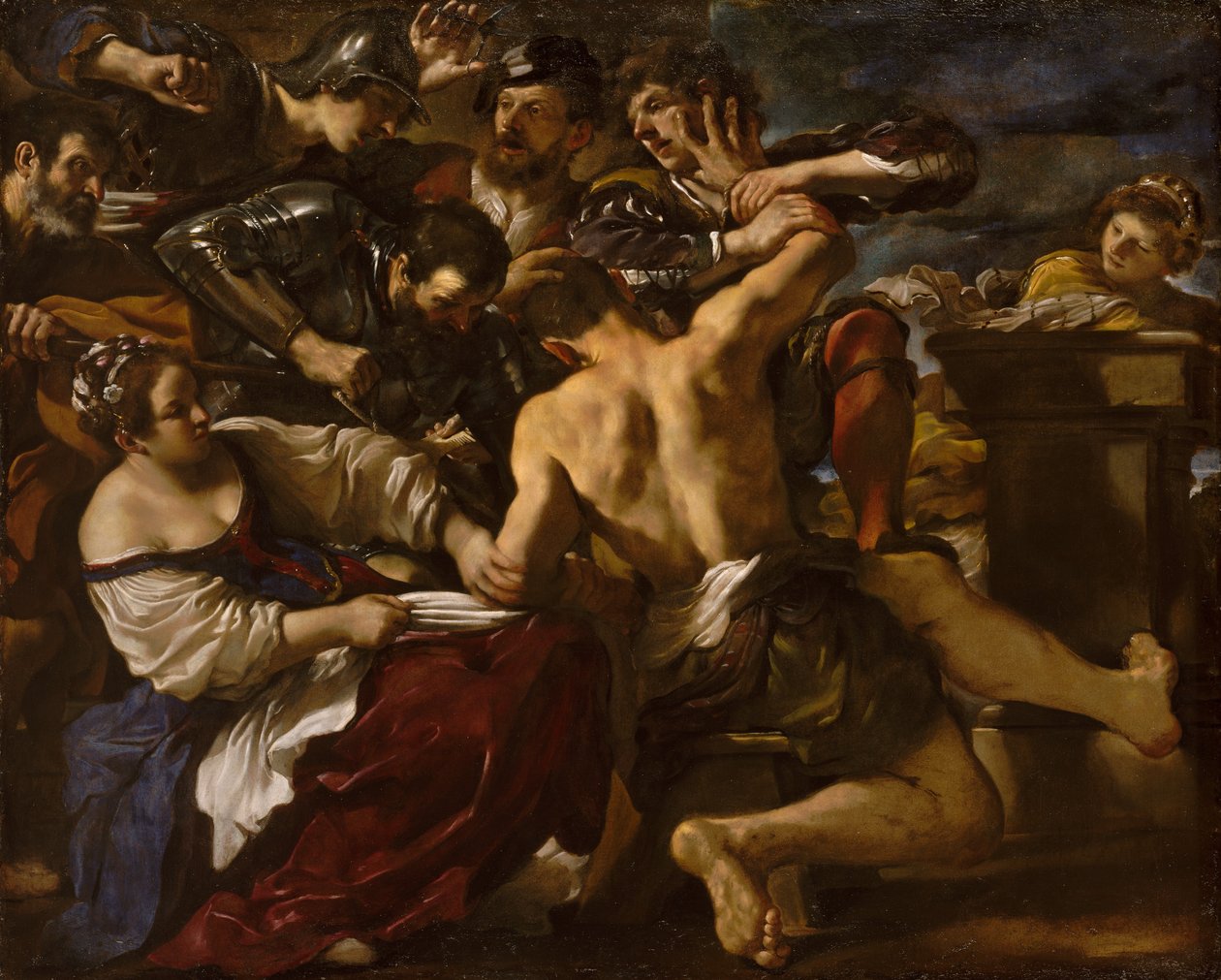 Simson gevangen door de Filistijnen door Guercino