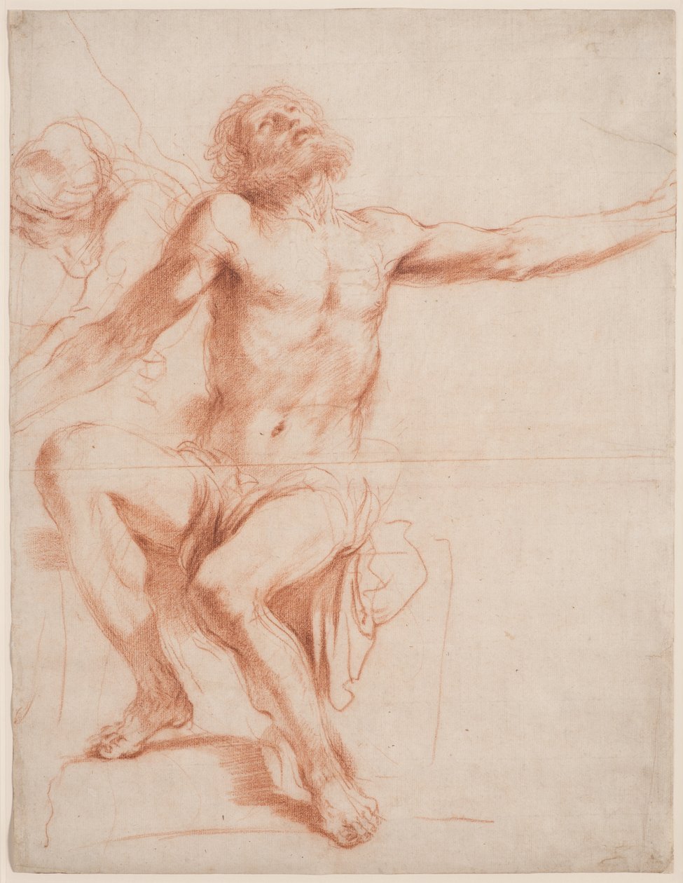 Zittende mannelijke figuur, ca. 1618-19 door Guercino