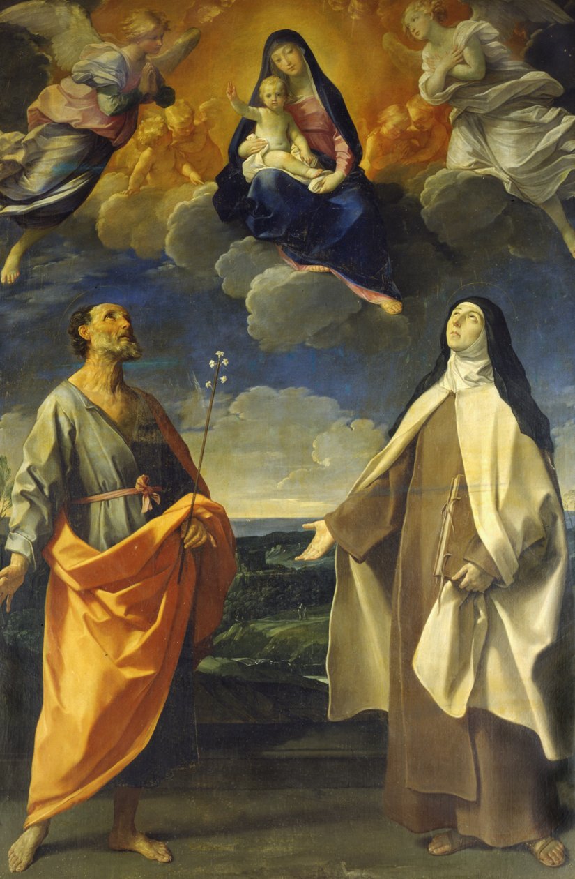 De Maagd en het Kind met Sint Antonius en Sint Teresa door Guido Reni