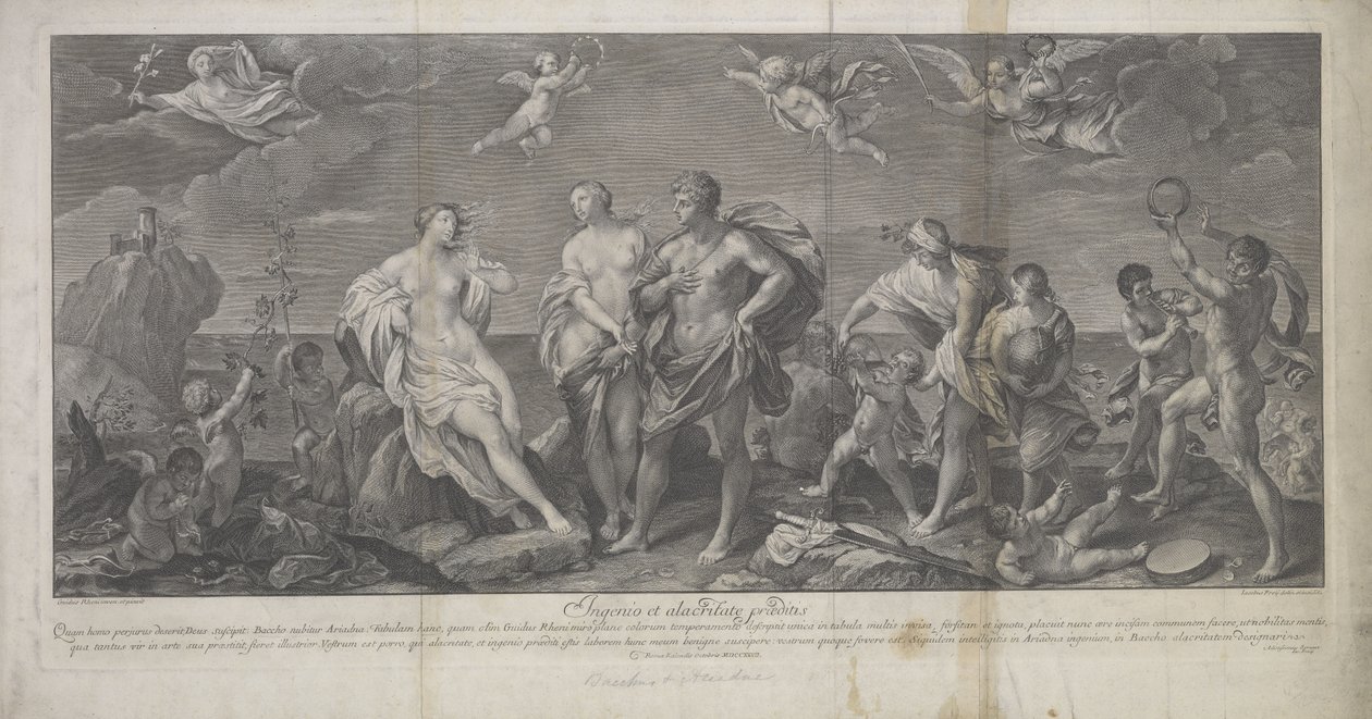 Bacchus en Ariadne door Guido (after) Reni