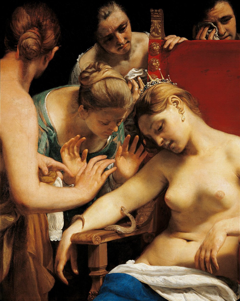 De dood van Cleopatra (detail) door Guido Cagnacci
