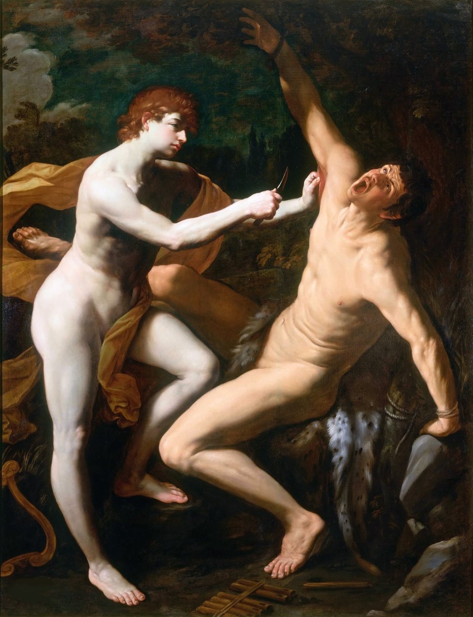 Apollo en Marsyas, ca. 1625 door Guido Reni