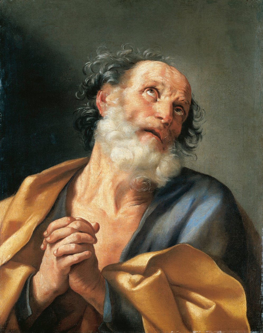 Portret van Sint-Pieter huilend door Guido Reni