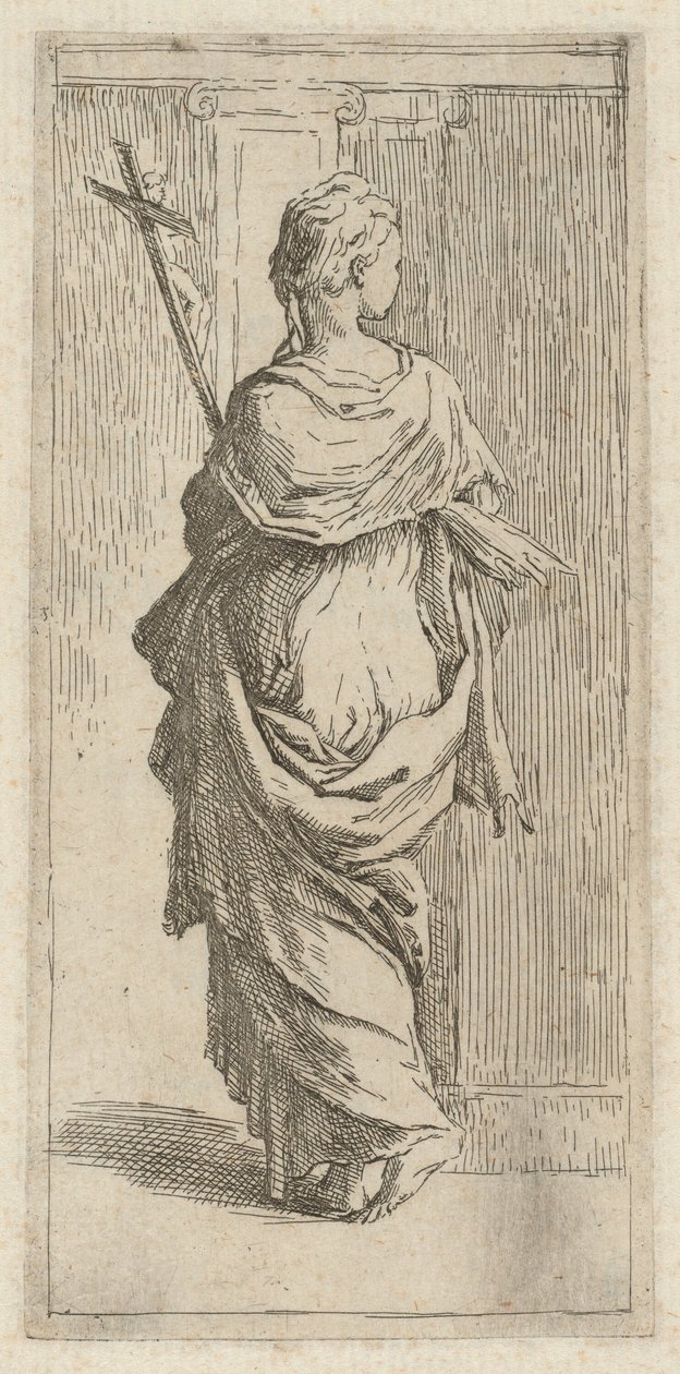 Een Meisje met een Kruisbeeld door Guido Reni, after Parmigianino