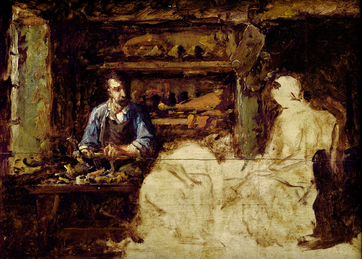 De schoenmaker van Reville, een stad nabij Cherbourg door Guillaume Romain Fouace
