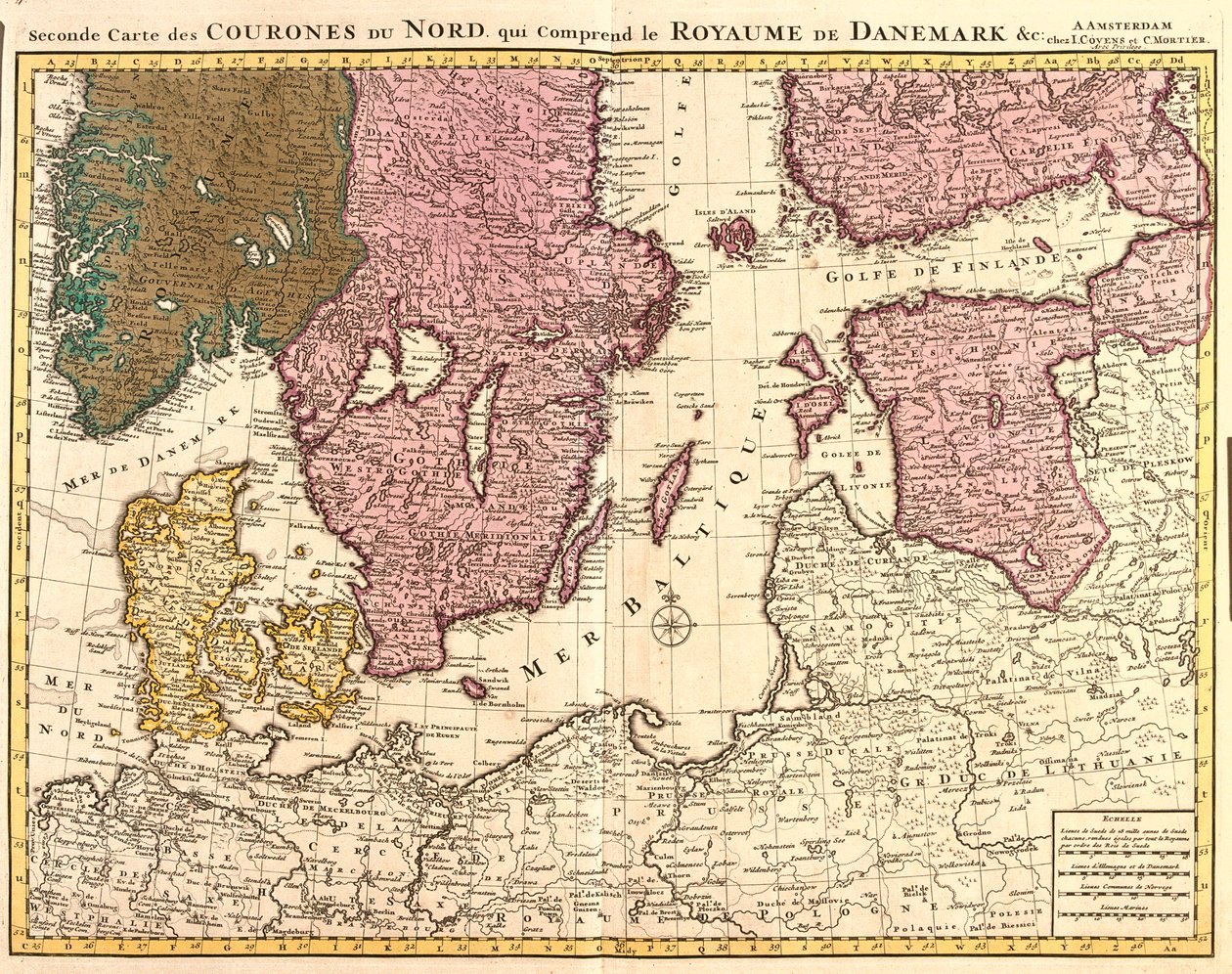Denemarken, Estland, Zuid-Noorwegen, Zweden, Finland door Guillaume Delisle