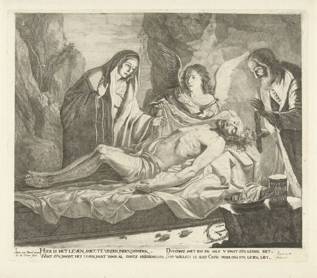 Graflegging van Christus door Guillaume Duvivier