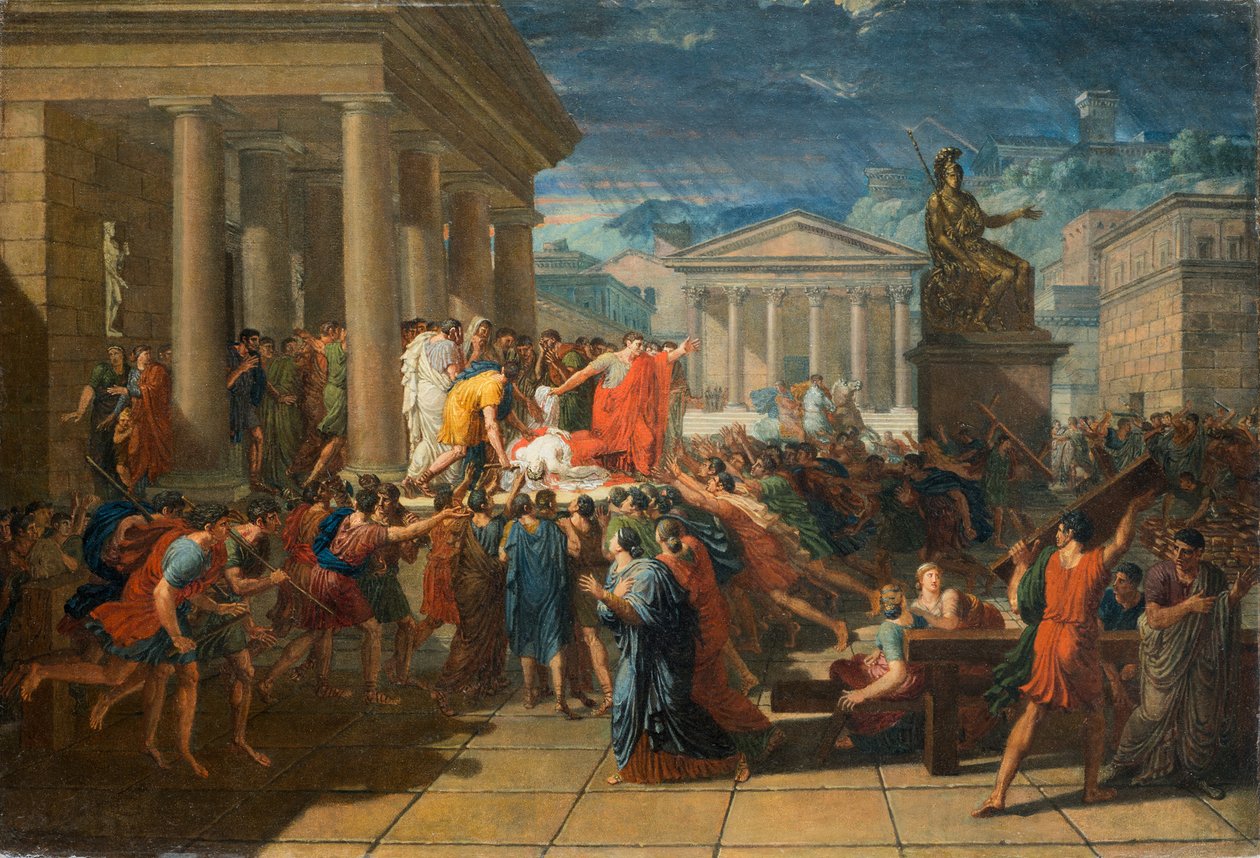 De dood van Caesar door Guillaume Guillon Lethière
