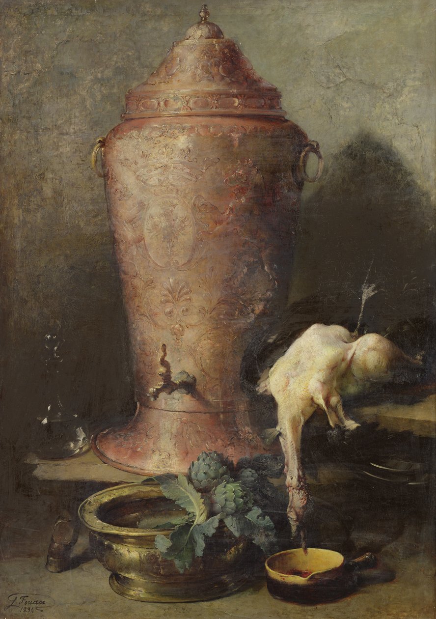 Stilleven met fontein, 1894 door Guillaume Romain Fouace