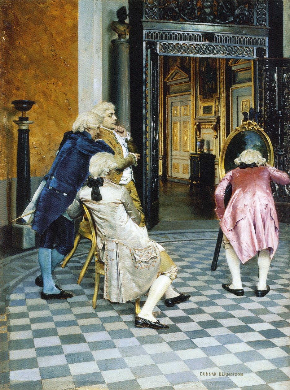 Kunstkenners in het Louvre door Gunnar Berndtson