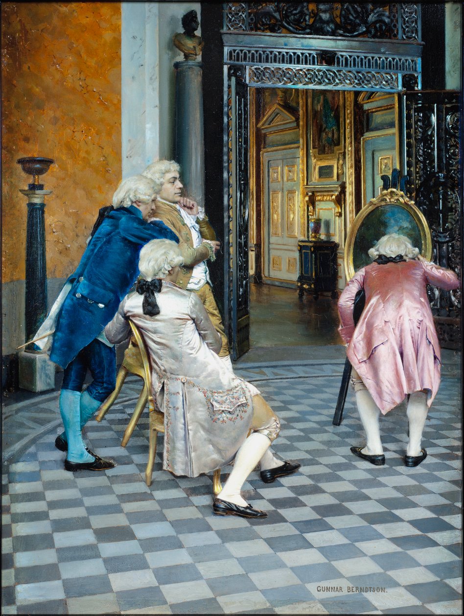 Kunstkenners in het Louvre door Gunnar Berndtson