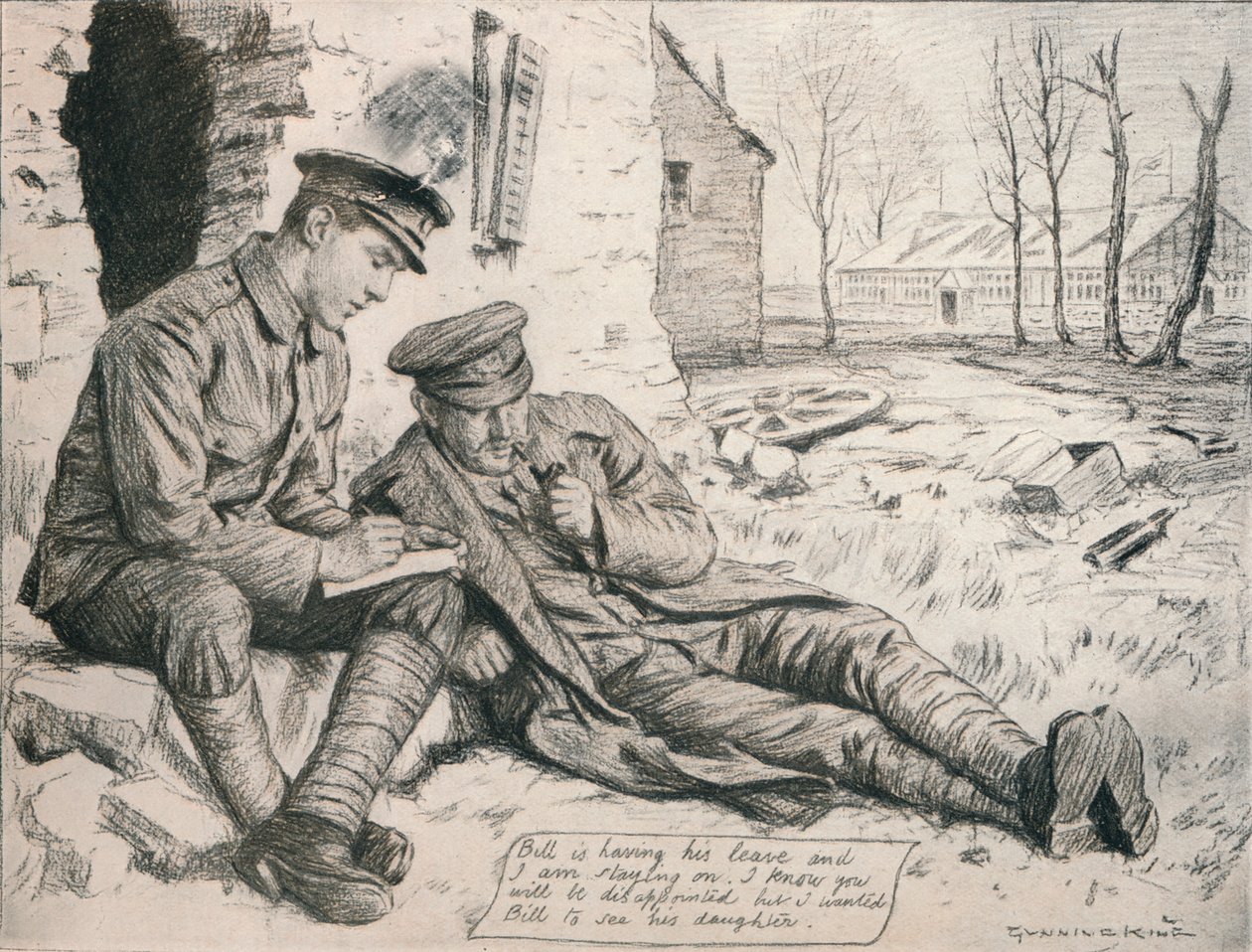 De Brief naar Huis, ca. 1917, 1918 door Gunning King