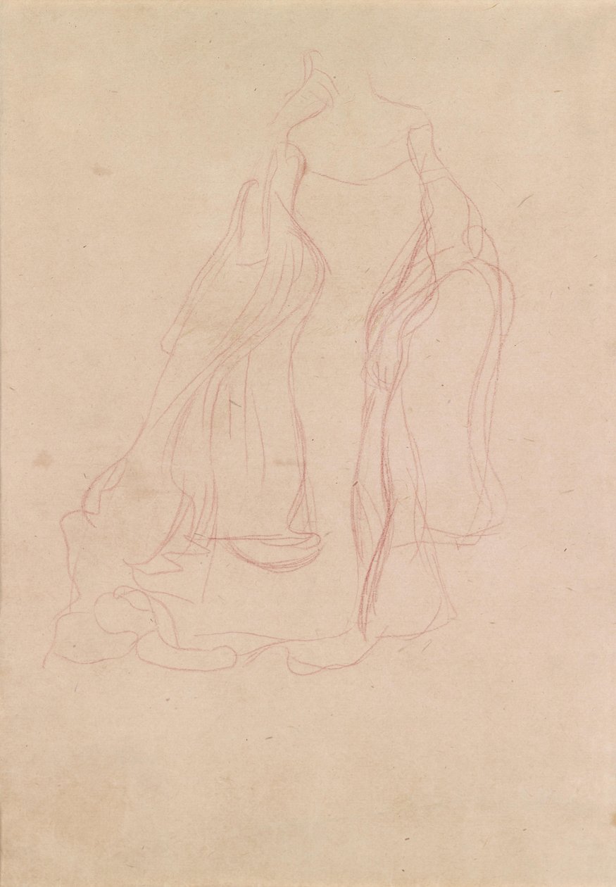 Kostuumstudie van voren van ND150 door Gustav Klimt