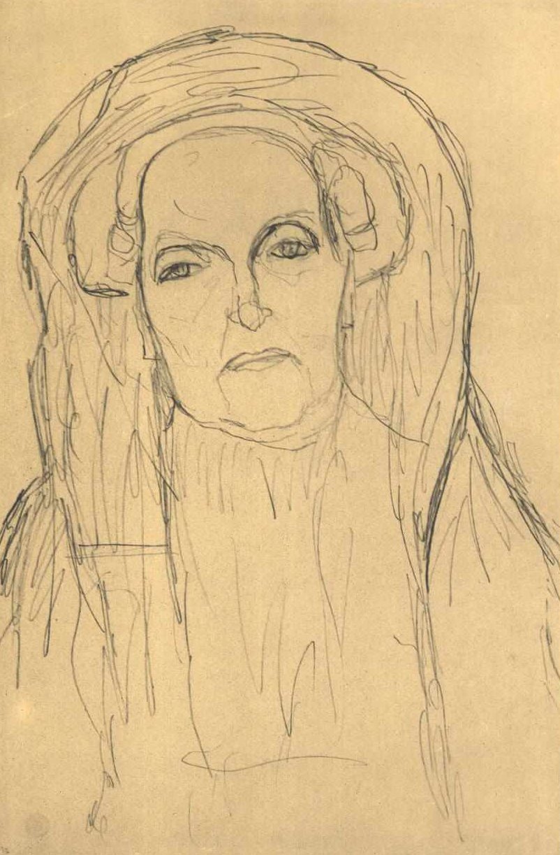Borstbeeld van een oude vrouw door Gustav Klimt
