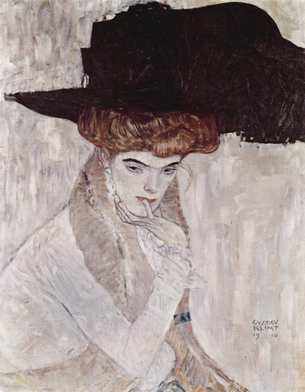 De zwarte hoed door Gustav Klimt