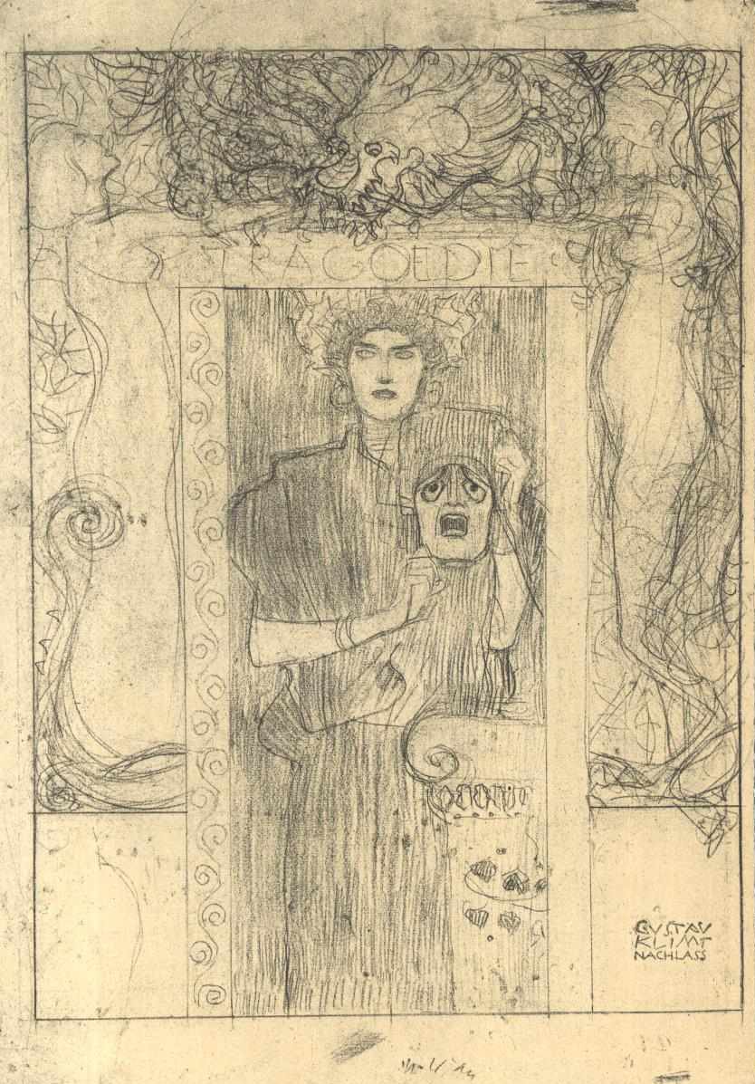 Ontwerp voor de tragedie door Gustav Klimt