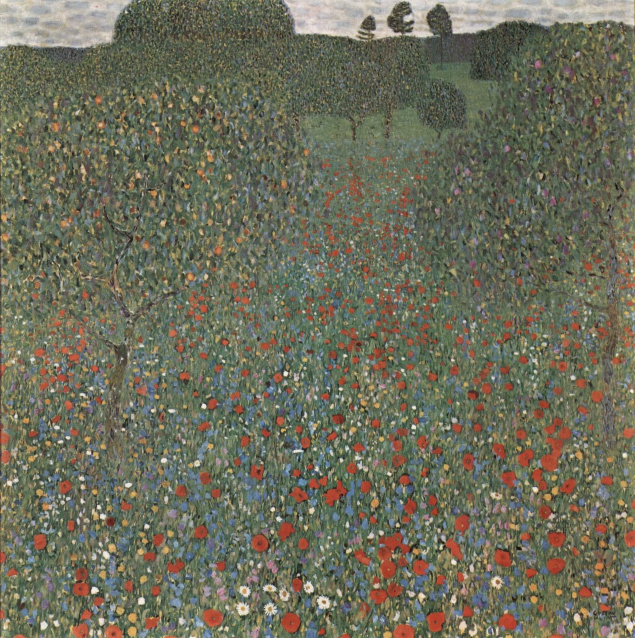 Klaprozenveld door Gustav Klimt