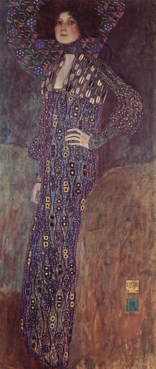 Portret van Emilie Louise Flöge door Gustav Klimt