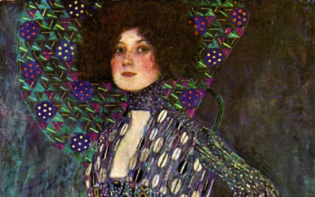 Portret van Emilie Louise Flöge door Gustav Klimt