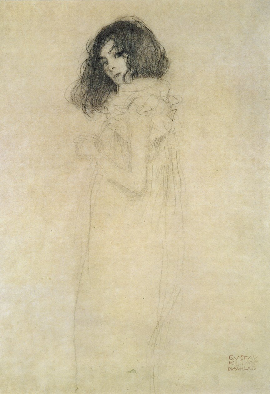Portret van een jonge vrouw, 1896-97 door Gustav Klimt