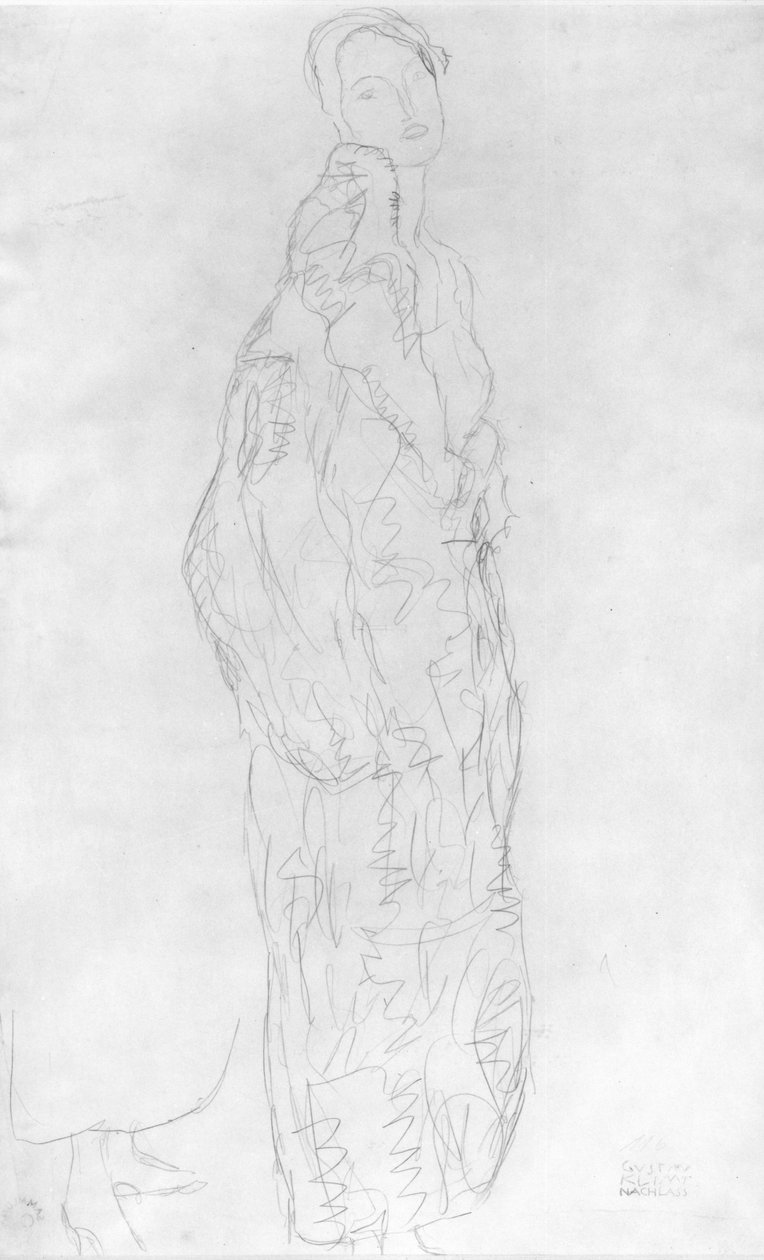 Geklede Staande Dame, c.1916 door Gustav Klimt