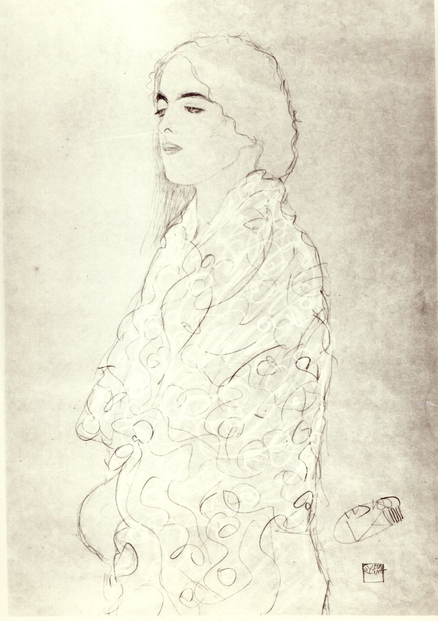 Staande geklede dame, ca. 1916 door Gustav Klimt