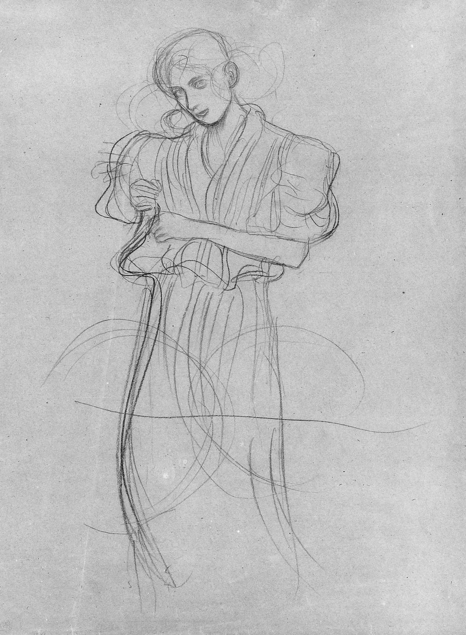 Staande Geklede Vrouw, 1903 door Gustav Klimt