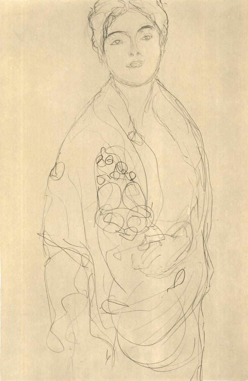 Staande iets naar rechts door Gustav Klimt
