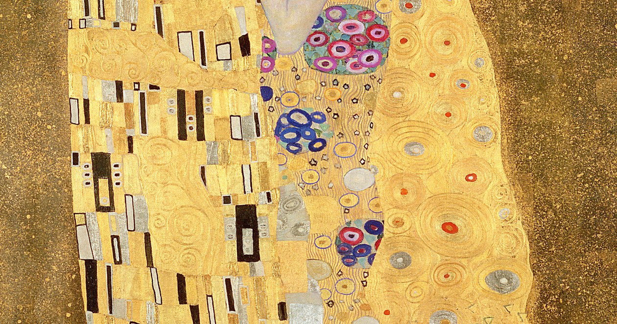 De Kus, 1907-08 (detail) door Gustav Klimt