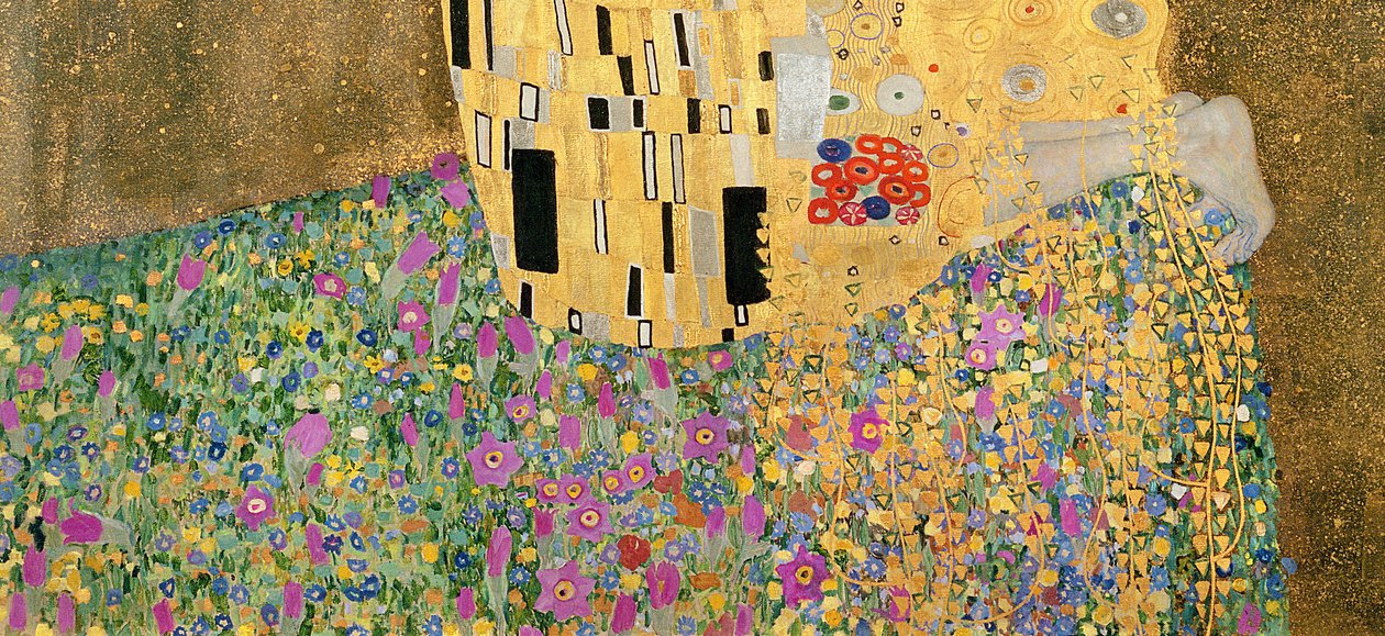 De Kus (detail) door Gustav Klimt