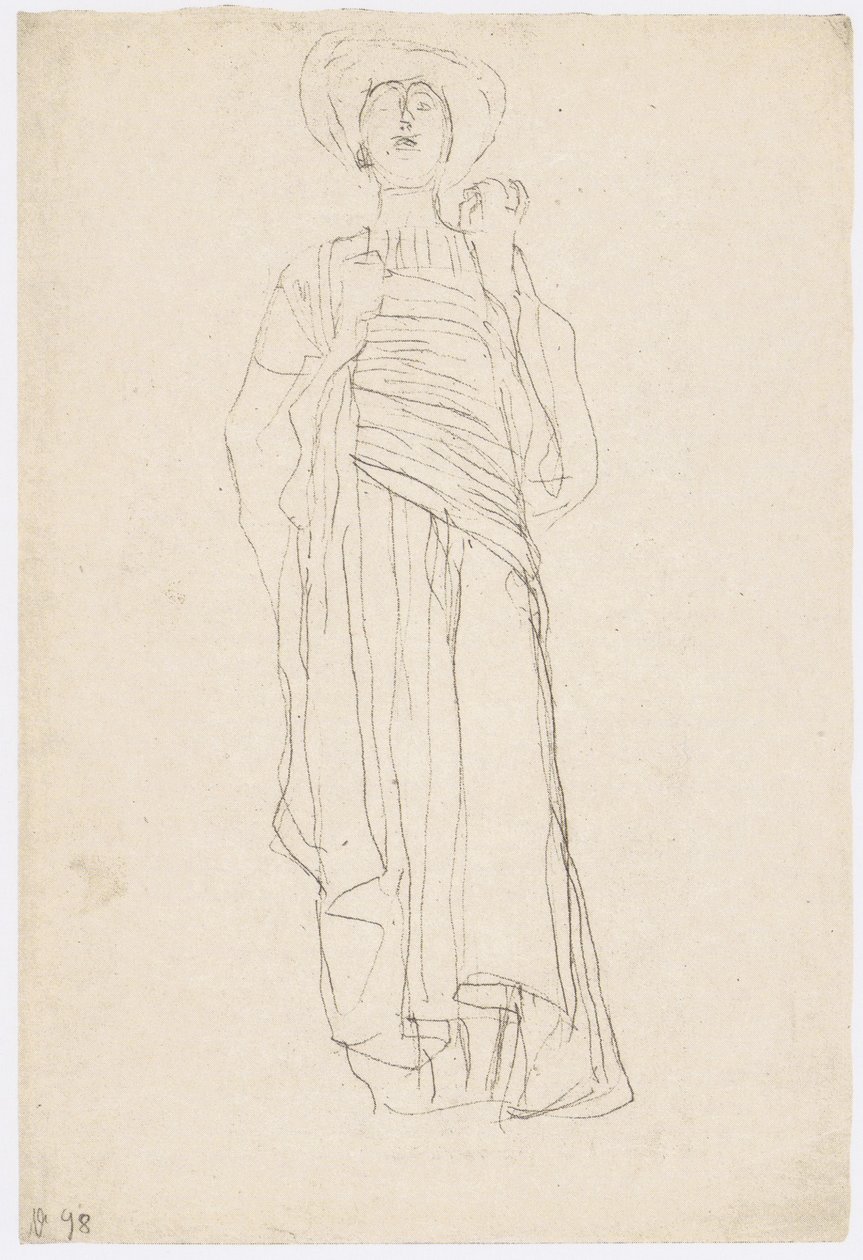 Vrouwelijke figuur met toga (studie voor 